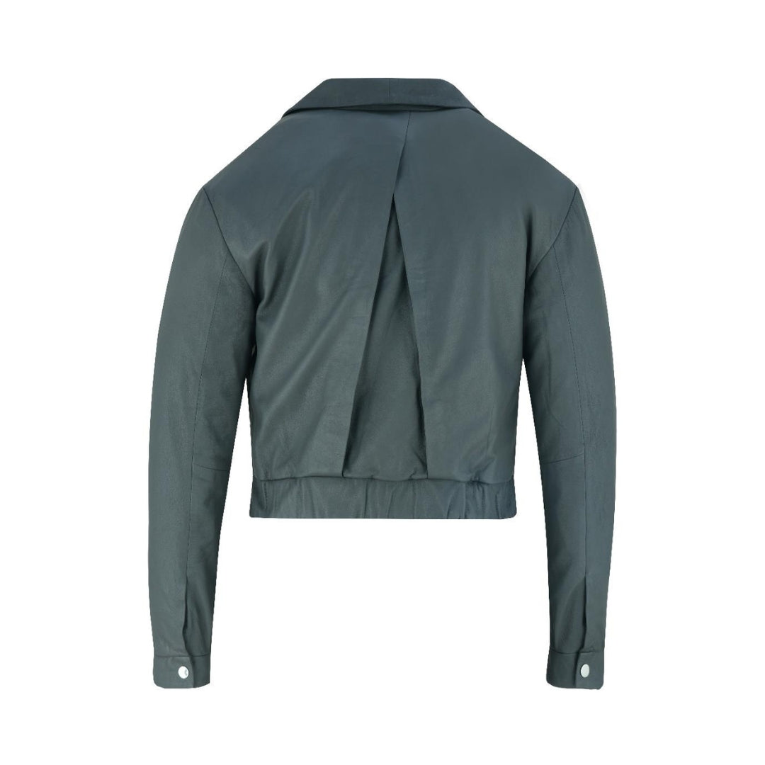 Women's Short Leather Motorcycle Blazer – Fashion Sheep Velvet with Shiny Silver Buttons | Kings Wear Apparel Kings Wear Apparel