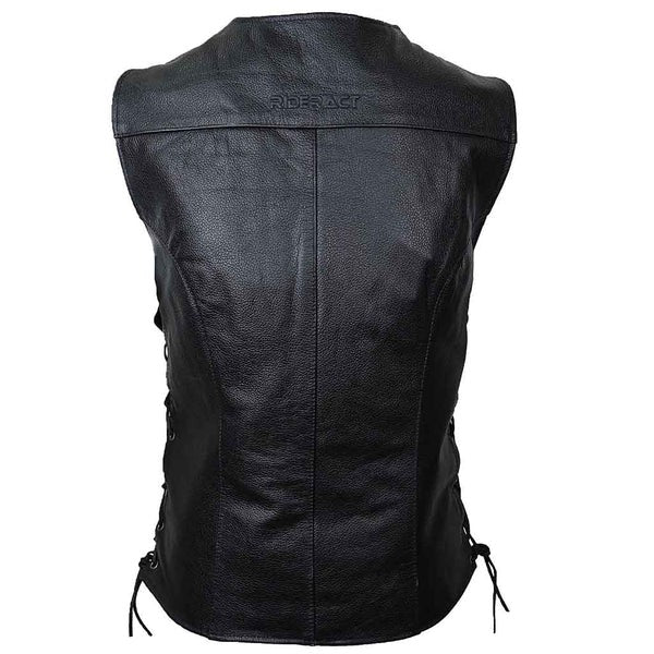 Women's Leather Motorcycle Vest | Zippered & Adjustable Biker Vest – Stylish & Durable Riding Gear Kings Wear Apparel