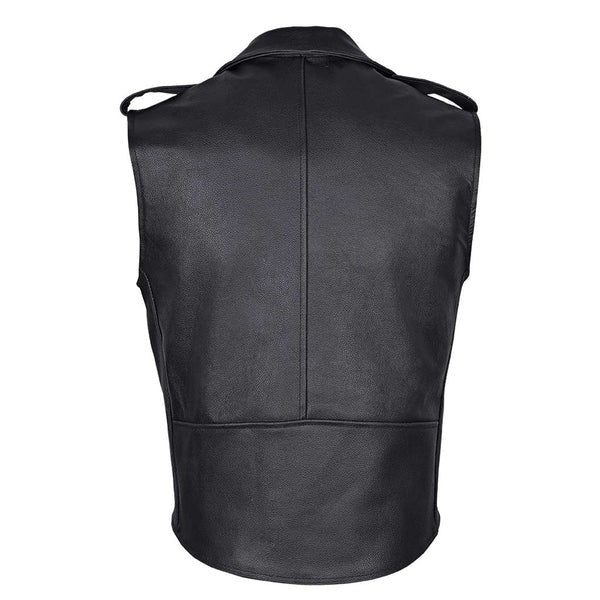 Sleeveless Jacket Style Vest | Classic Leather Biker Vest for Men – Durable & Stylish Motorcycle Gear Kings Wear Apparel