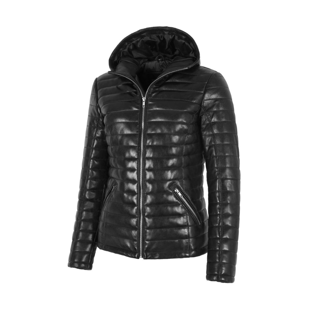 Women’s Warm Winter Puffer Jacket with Hood – Sheep Glove Touch & Dual Silver Zip Kings Wear Apparel