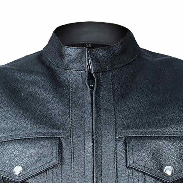 Leather Motorcycle Vest | SOA Style with Zipper Closure – Classic Biker Vest for Men Kings Wear Apparel