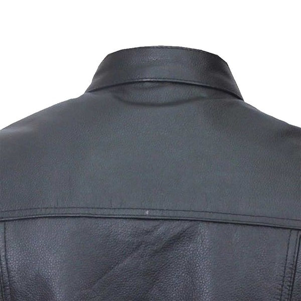 Leather Motorcycle Vest | SOA Style with Zipper Closure – Classic Biker Vest for Men Kings Wear Apparel