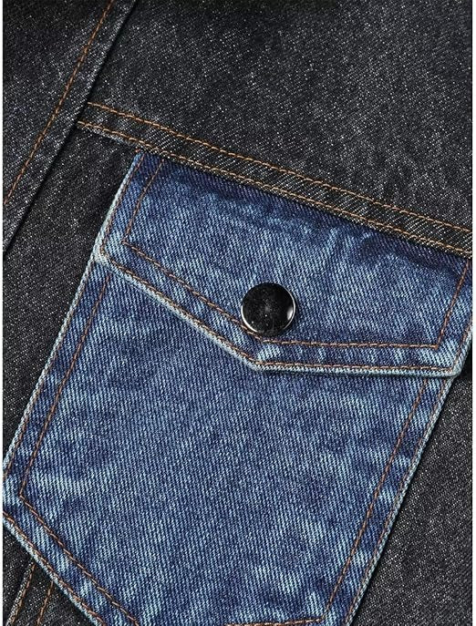 Men's Denim Jacket with PU Leather Patchwork – Trucker Biker Style | Kings Wear Apparel Kings Wear Apparel