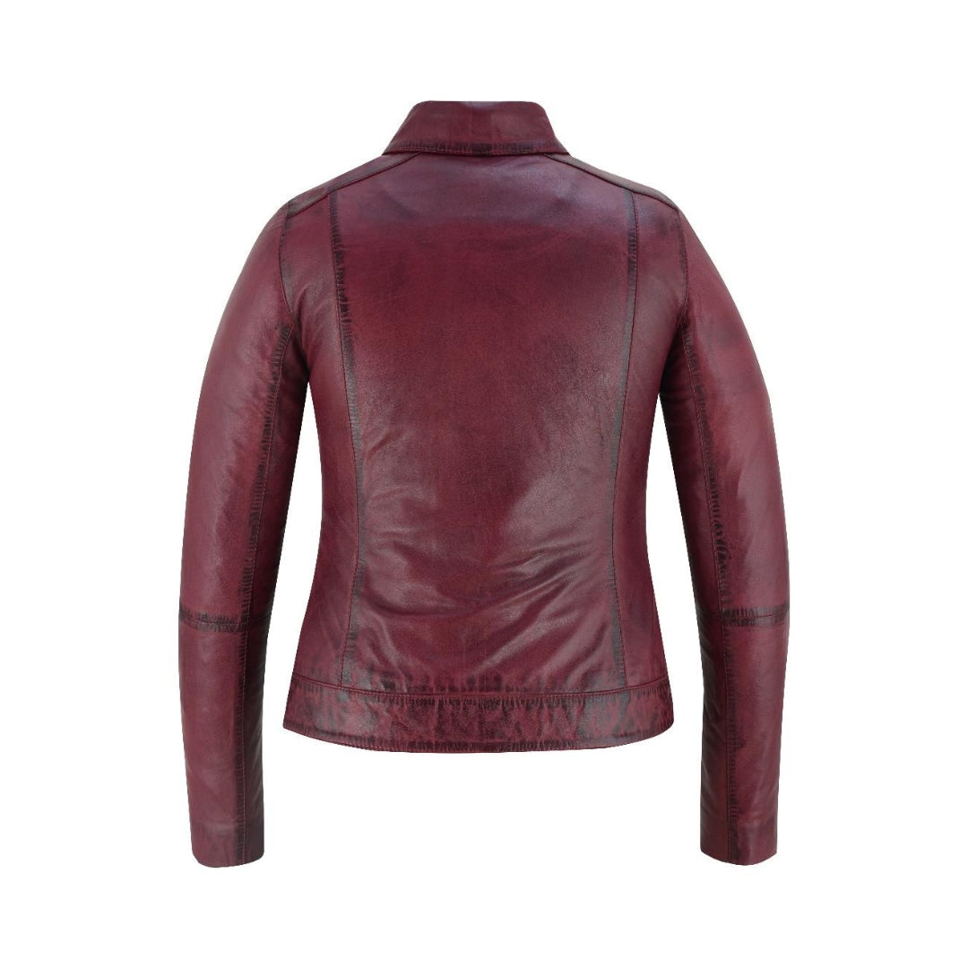 Women's Oversized Leather Motorcycle Jacket – Sheep Nappa Full Veg Matt Black with Zip-Up Design | Kings Wear Apparel Kings Wear Apparel
