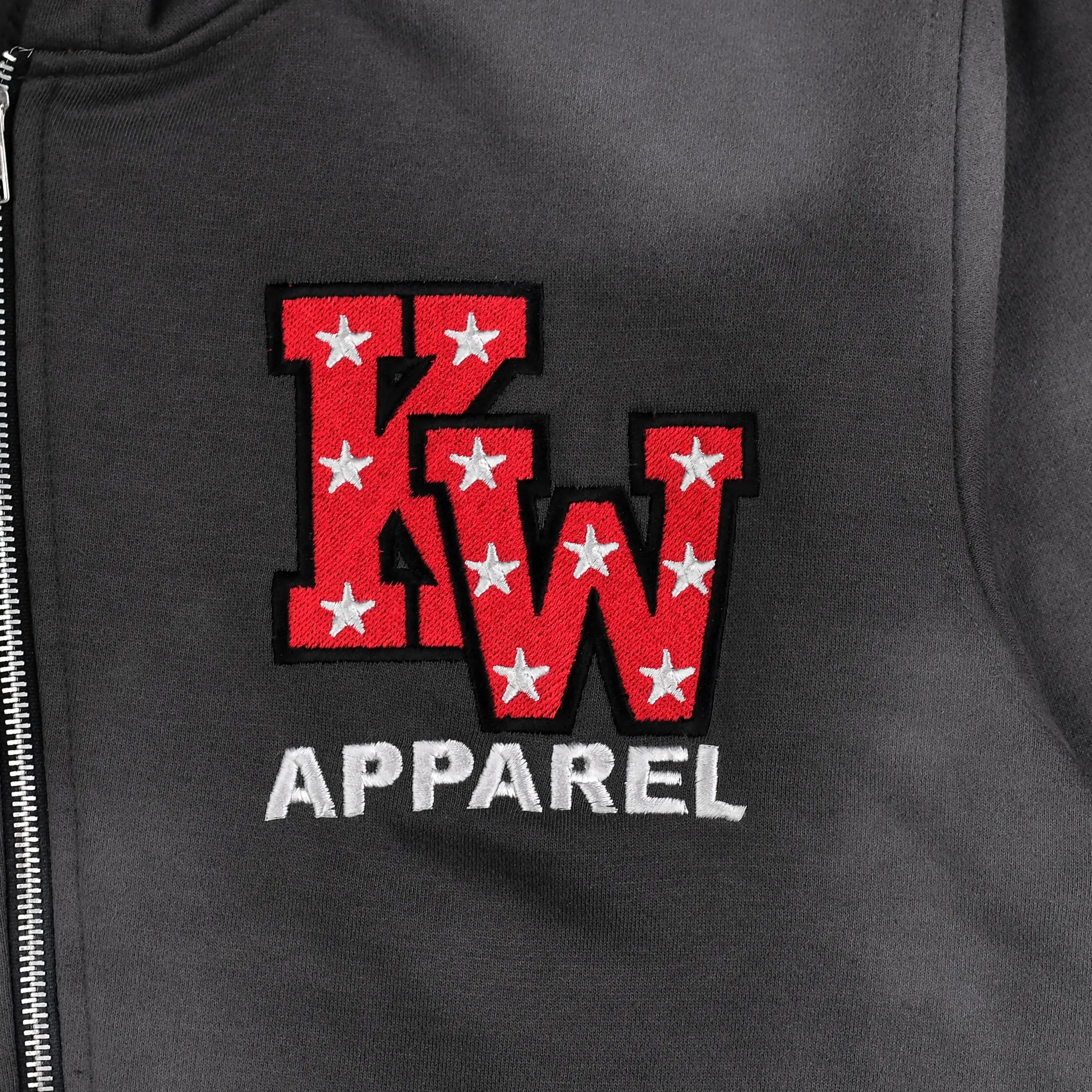 Kings Wear Men's Fleece Hoodie Pullover with Embroidered Patches Distressed Streetwear Clothing Kings Wear Apparel
